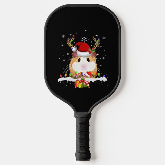 Raquette De Pickleball Guinea Pig Christmas Reindeer Christmas Lights (Recto)
