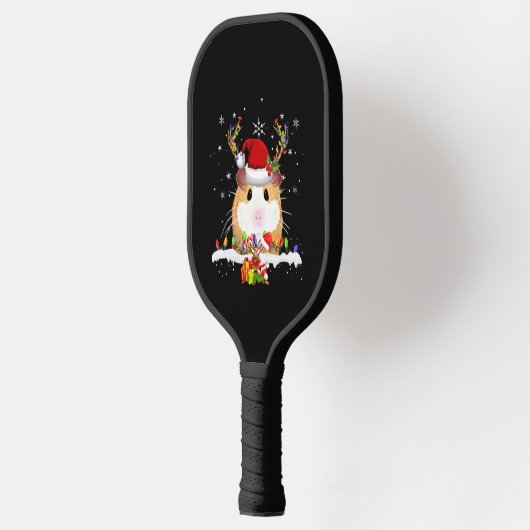 Raquette De Pickleball Guinea Pig Christmas Reindeer Christmas Lights (Gauche)