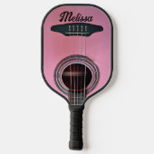 Raquette De Pickleball Guitare Acoustique rose Nom de l'instrument (Verso)
