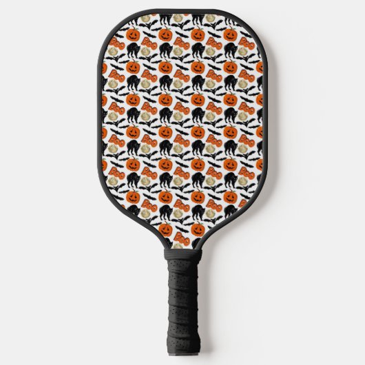Raquette De Pickleball Halloween Chats Chat Citrouille Et Lune Dessin (Recto)