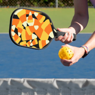 Raquette De Pickleball Halloween Corn Candy Motif sans couture