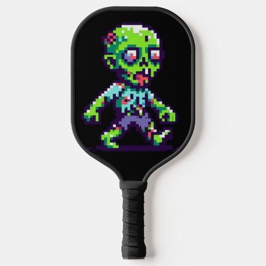 Raquette De Pickleball Halloween drôle zombie 8 bits (Recto)