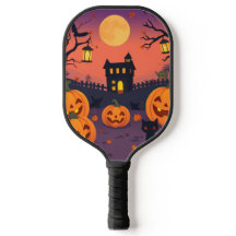 Halloween Pickleball Paddle - Citrouilles & Chats