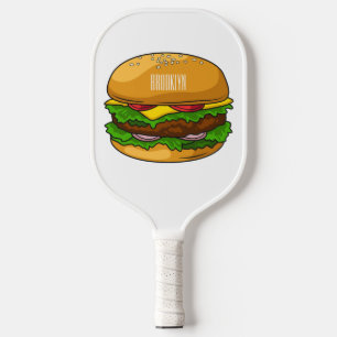 Raquette De Pickleball Hamburger cartoon illustration