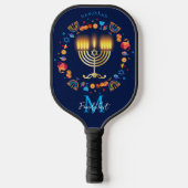 Raquette De Pickleball Hanukkiah Happy Hanoukka Juive Fête Menorah (Recto)