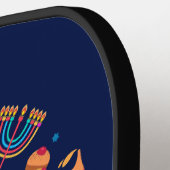 Raquette De Pickleball Hanukkiah Happy Hanoukka Juive Fête Menorah (Détail gauche)
