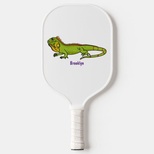 Raquette De Pickleball Happy green iguana cartoon (Recto)