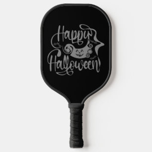 Raquette De Pickleball Happy Halloween chauves-souris Jack-o'-lantern