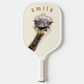 Raquette De Pickleball Happy Ostrich Smile Pickleball Paddle Funny (Verso)