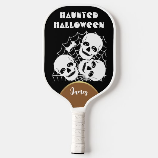 Raquette De Pickleball Haunween Éffrayant gothique crâne araignée Web (Verso)