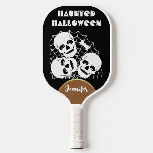 Raquette De Pickleball Haunween Éffrayant gothique crâne araignée Web (Recto)