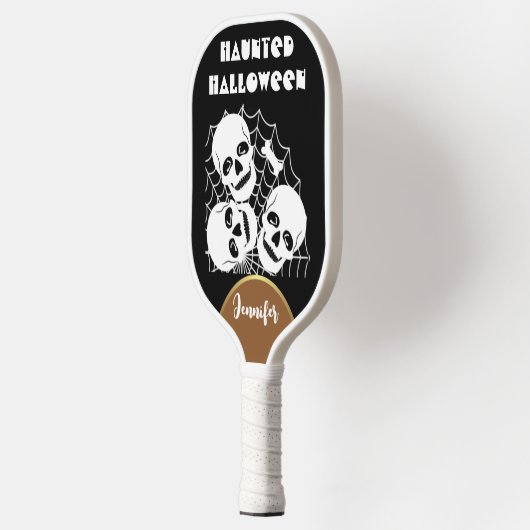 Raquette De Pickleball Haunween Éffrayant gothique crâne araignée Web (Gauche)