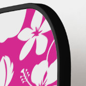 RAQUETTE DE PICKLEBALL HAWAIIAN HULA (HIBISCUS) HOT PINK (Détail gauche)