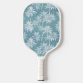 Raquette De Pickleball Hawaiian Palm Tree Silhouette Motif Turquoise ID10 (Verso)