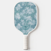 Raquette De Pickleball Hawaiian Palm Tree Silhouette Motif Turquoise ID10 (Recto)