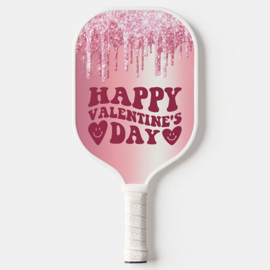 RAQUETTE DE PICKLEBALL HEUREUSE SAINTE-VALENTIN PINK PARTIES SCINTILLANT  (Recto)