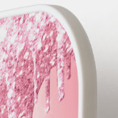 RAQUETTE DE PICKLEBALL HEUREUSE SAINTE-VALENTIN PINK PARTIES SCINTILLANT  (Détail gauche)