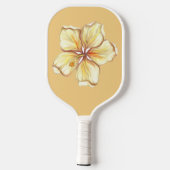 Raquette De Pickleball Hibiscus & dentelle JAUNE (Verso)