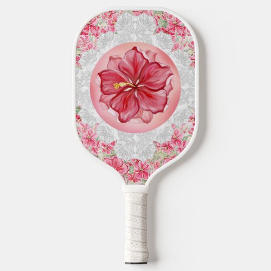 Raquette De Pickleball Hibiscus & dentelle RED (Recto)