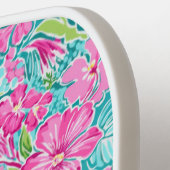 Raquette De Pickleball Hibiscus tropicaux de Preppy | Monogram Pickleball (Détail gauche)