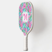 Raquette De Pickleball Hibiscus tropicaux de Preppy | Monogram Pickleball (Gauche)