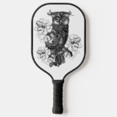Raquette De Pickleball Hibou gris Orchidées blanches (Verso)