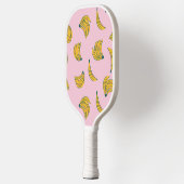 Raquette De Pickleball Hipster Motif de banane rose et jaune (Gauche)