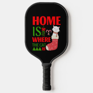 Raquette De Pickleball home is where the cat is Christmas