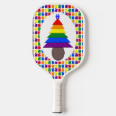 Raquette De Pickleball Hommes gais Arbre de Noël arc-en-ciel et présente (Verso)