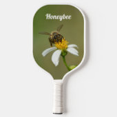 Raquette De Pickleball HoneyBee sur blanc Fleur de marguerite vert (Verso)