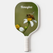 Raquette De Pickleball HoneyBee sur blanc Fleur de marguerite vert (Recto)