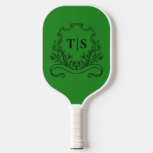 Raquette De Pickleball Hunter Green Monogram Classic Crest (Recto)