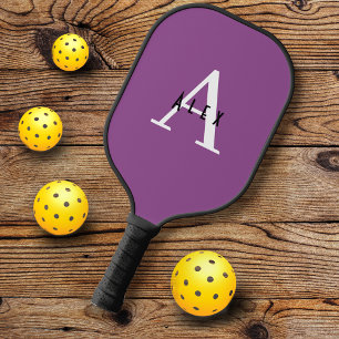 Raquette De Pickleball Hyacinth Violet violet moderne Monogramme personna