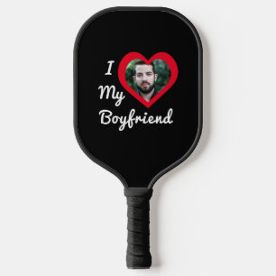 Raquette De Pickleball I Love My Boyfriend Base Photo personnalisée