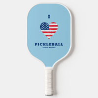 I Love Pickleball American Flag Heart | Nom