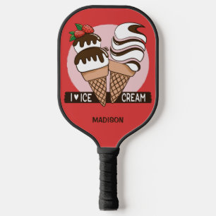 Raquette De Pickleball Ice Cream Lover nom et couleur personnalisés