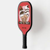 Raquette De Pickleball Ice Cream Lover nom et couleur personnalisés (Gauche)