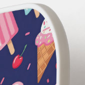Raquette De Pickleball Ice cream, popsicles and cherries pattern (Détail gauche)