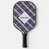 Raquette De Pickleball Îles Åland et drapeau d'Ålander carrelé avec nom (Recto)