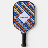 Raquette De Pickleball Îles Åland et drapeau d'Ålander carrelé avec nom (Verso)