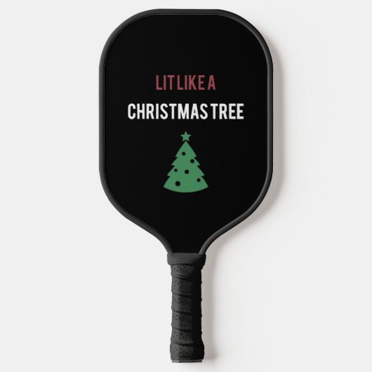 Raquette De Pickleball illuminé comme un arbre de noël arbre vert noël (Recto)