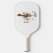 Raquette De Pickleball Illustration amusante de poulet cool (Verso)