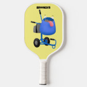 Raquette De Pickleball Illustration amusante du mélangeur de ciment bleu (Verso)