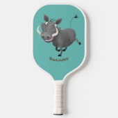 Raquette De Pickleball Illustration amusante d'un cochon de phacochère af (Verso)