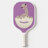 Raquette De Pickleball Illustration d'autruche pour bébé à couver mignon (Recto)