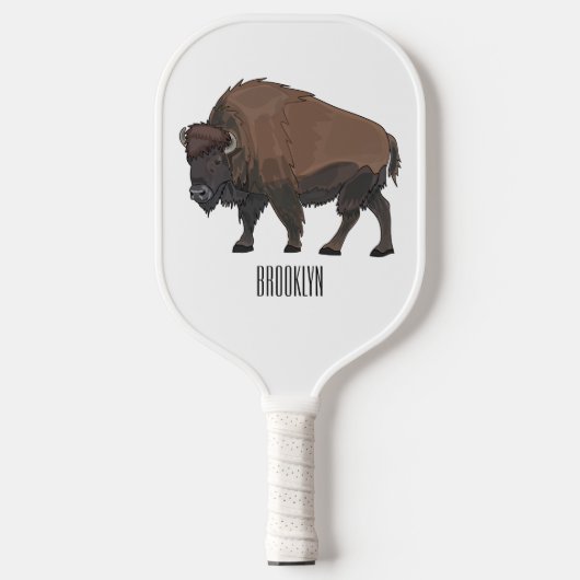Raquette De Pickleball Illustration de bison (Recto)