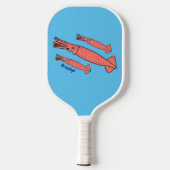 Raquette De Pickleball Illustration de calamar rose (Verso)