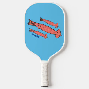 Raquette De Pickleball Illustration de calamar rose