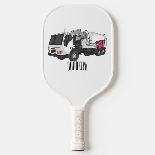 Raquette De Pickleball Illustration de camion à ordures (Recto)