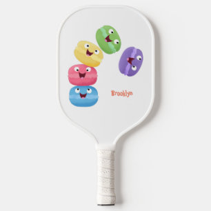 Raquette De Pickleball Illustration de caricature de macarons marrant mig